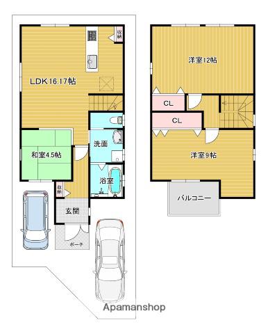 近鉄京都線 興戸駅 徒歩15分 2階建 築16年(3LDK)の間取り写真