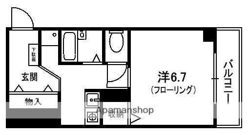 知足庵マンション(1K/3階)の間取り写真