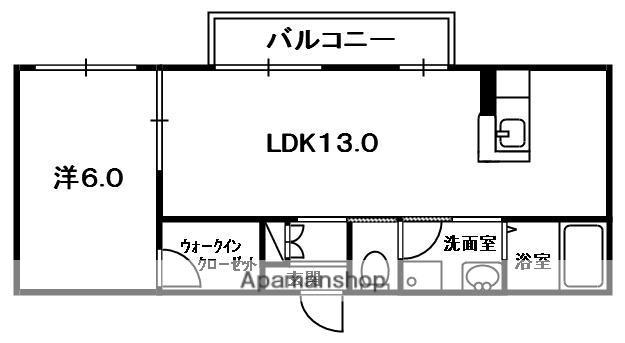 ベルタC棟(1LDK/1階)の間取り写真