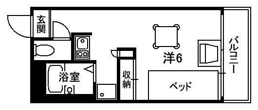レオパレスイーストFIELD精華(1K/3階)の間取り写真