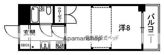 カーサ高村(1K/2階)の間取り写真