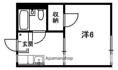 ハイツポーラニアB棟(1K/2階)の間取り写真
