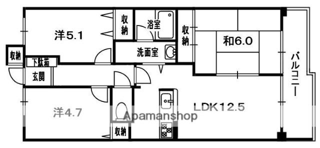 サンロイヤル新田辺アカデミア1号館(3LDK/7階)の間取り写真