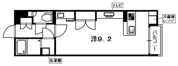 レオネクスト夢追人(ワンルーム/2階)の間取り写真