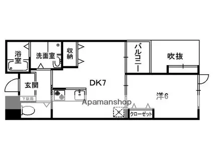 ADEST興戸(1DK/3階)の間取り写真