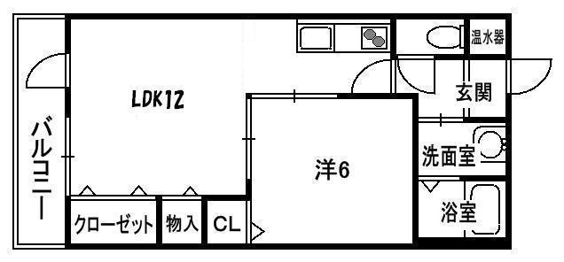 宮ノ裏ハイツ(1LDK/2階)の間取り写真