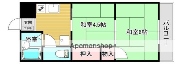 Mプラザ大住壱番館(1DK/4階)の間取り写真