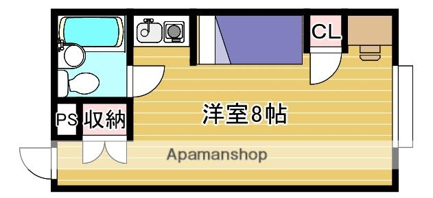 山川マンション(ワンルーム/1階)の間取り写真