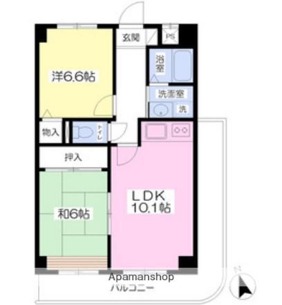 ウエストポート(2LDK/3階)の間取り写真