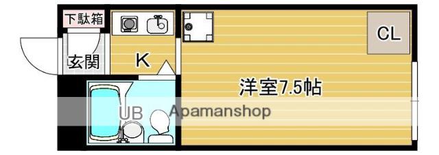 アドヴァンス21(1K/3階)の間取り写真