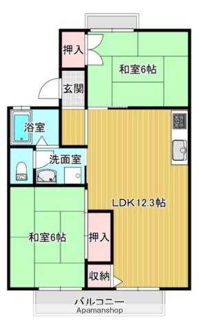 セジュール・マルコ(2LDK/2階)の間取り写真