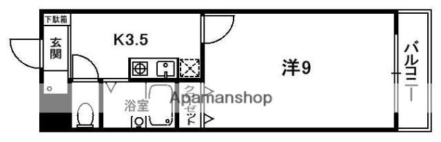 ヴァーナルⅡ(1K/3階)の間取り写真