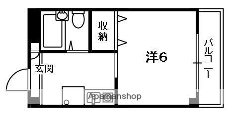 アメニティコート(1K/4階)の間取り写真