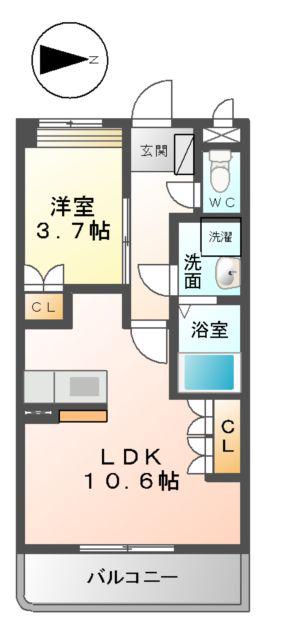 ルミナスハイムⅤ(1LDK/1階)の間取り写真