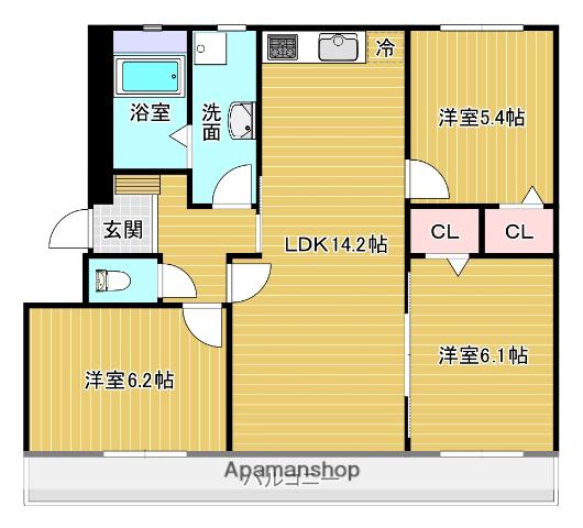 ヴァーナルⅤ(3LDK/3階)の間取り写真
