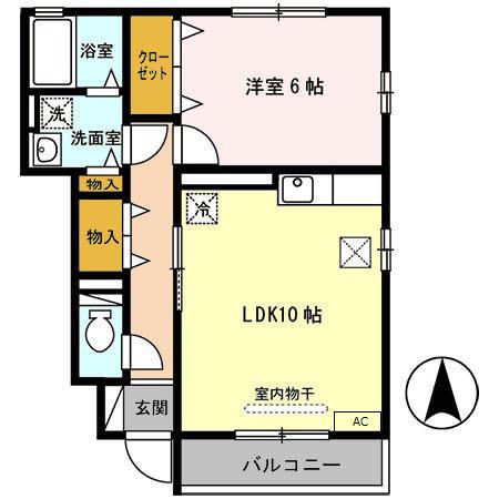 セジュールモダン芝ヶ原(1LDK/1階)の間取り写真