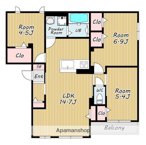 KIビレッジⅢ(3LDK/2階)の間取り写真