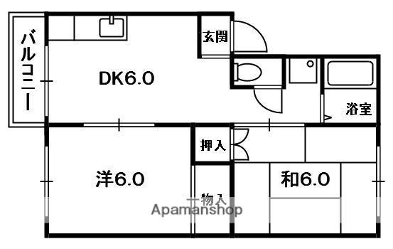 ハイツ平成(2DK/2階)の間取り写真