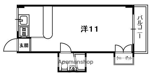 ピュアレジデンス田辺(ワンルーム/2階)の間取り写真