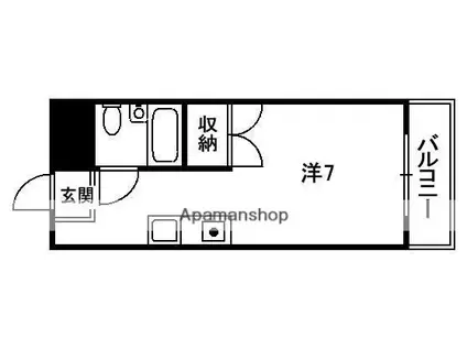 ハイツ木田(ワンルーム/3階)の間取り写真