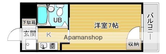 ウエストリバーアネックス(1K/3階)の間取り写真