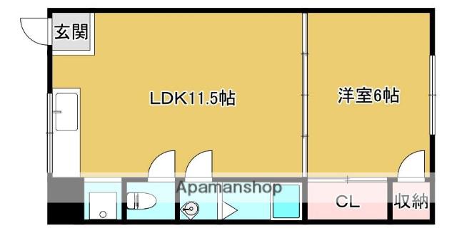 ラフィネ21(1LDK/3階)の間取り写真