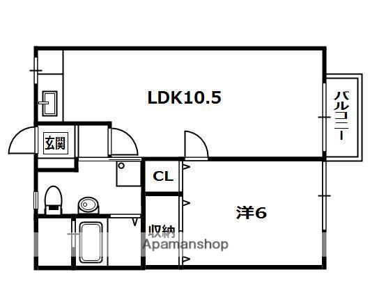グリーンハイツ新成田(1LDK/2階)の間取り写真