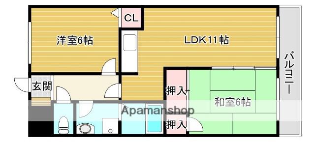 マーベラス(2LDK/2階)の間取り写真