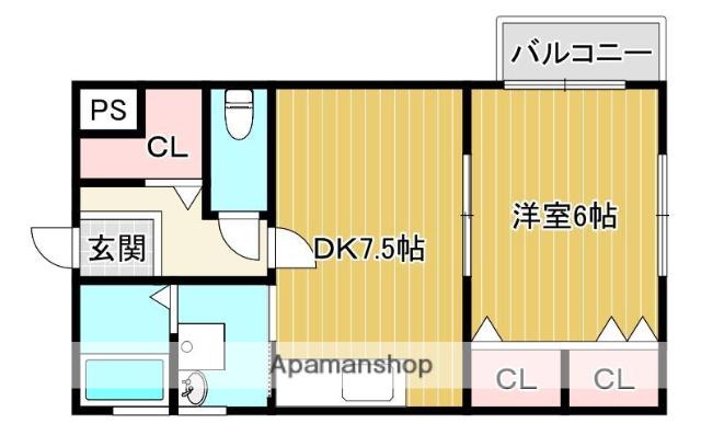 コーポ南城園(1DK/3階)の間取り写真