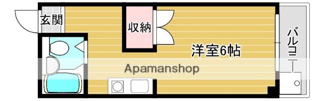 山岡ハイツ(1K/2階)の間取り写真