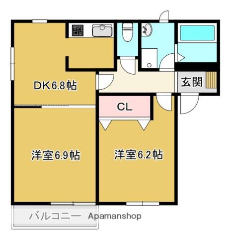 サクラ22(2DK/2階)の間取り写真