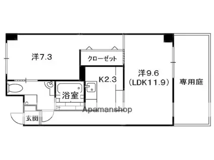 ルーミネス芦谷三番館(1LDK/1階)の間取り写真
