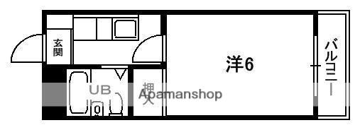 パーパス21(1K/1階)の間取り写真