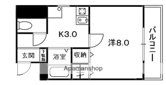 グレイスイン京田辺(1K/2階)の間取り写真