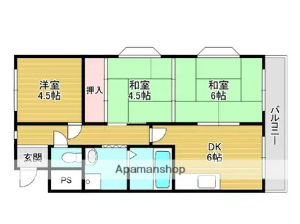 脇田建設ビル(3DK/3階)の間取り写真
