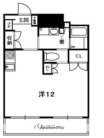 ブラッサム精華(ワンルーム/5階)の間取り写真