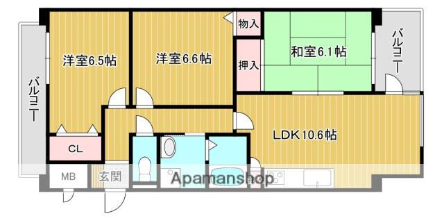 ミューズコート(3LDK/3階)の間取り写真