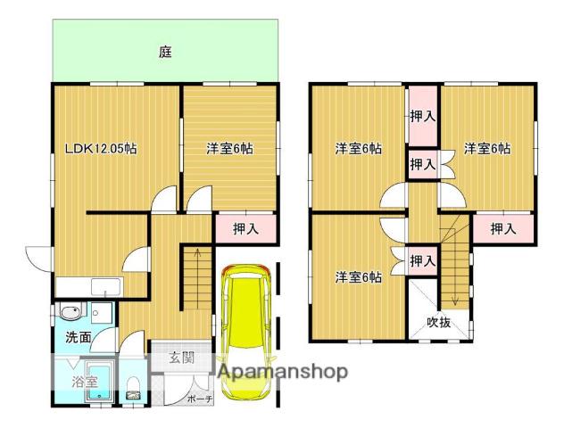 近鉄京都線 興戸駅 徒歩5分 2階建 築40年(4LDK)の間取り写真