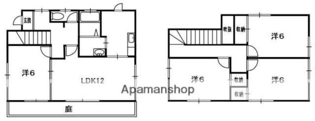 近鉄京都線 興戸駅 徒歩5分 2階建 築40年(4LDK)の間取り写真