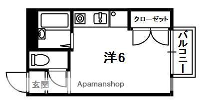 近鉄京都線 新田辺駅 徒歩3分 3階建 築31年(ワンルーム/3階)の間取り写真