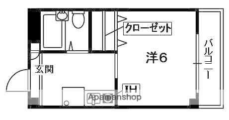 アメニティコート(1K/2階)の間取り写真
