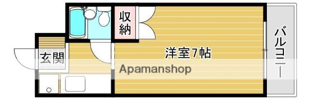 グレセントYYUⅡ(1K/2階)の間取り写真