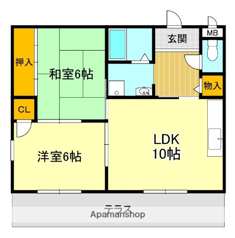コンフォールパオ(2LDK/1階)の間取り写真