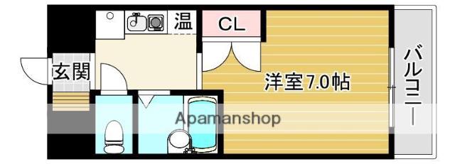 エスポワール(1K/2階)の間取り写真