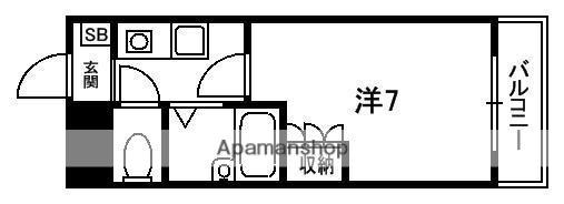パーパス21(1K/2階)の間取り写真