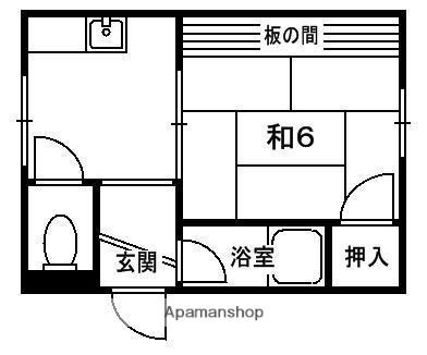 サンハイツ伊勢田(1K/1階)の間取り写真