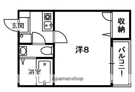 オクトーバー・ファースト(1K/1階)の間取り写真