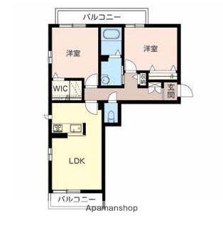 フェリオ城山台 ウエスト(2LDK/2階)の間取り写真