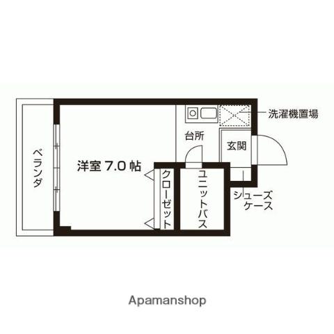 ジュネスヴィラ(ワンルーム/1階)の間取り写真