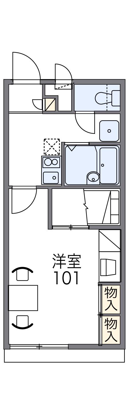 レオパレス PARCSIDEⅡ(1K/2階)の間取り写真